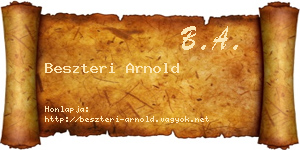 Beszteri Arnold névjegykártya