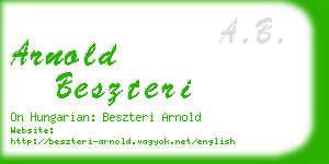 arnold beszteri business card